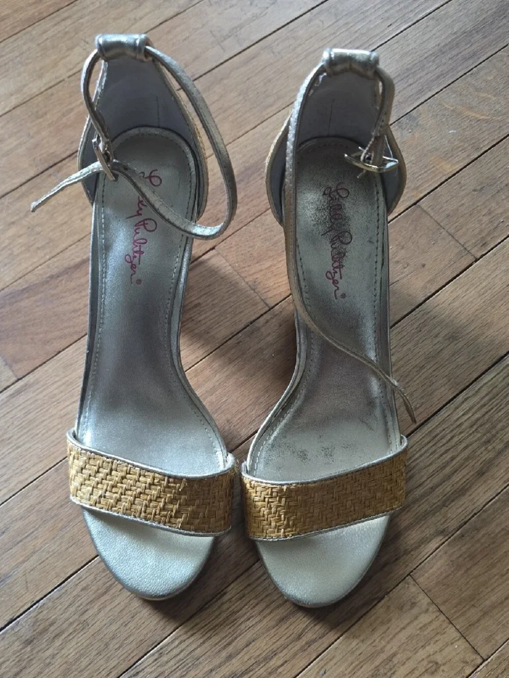 Lilly Pulitzer Silver Metallic Ankle-Strap Sandal